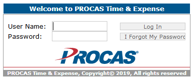 PROCAS Timekeeping and Expense Reporting Login - Legacy