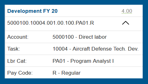 Expanded charge code in PROCAS Timekeeping