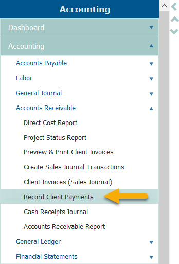 Record Client Payments in PROCAS