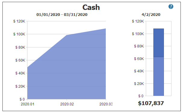 Cash Balance in PROCAS Accounting Dashboard